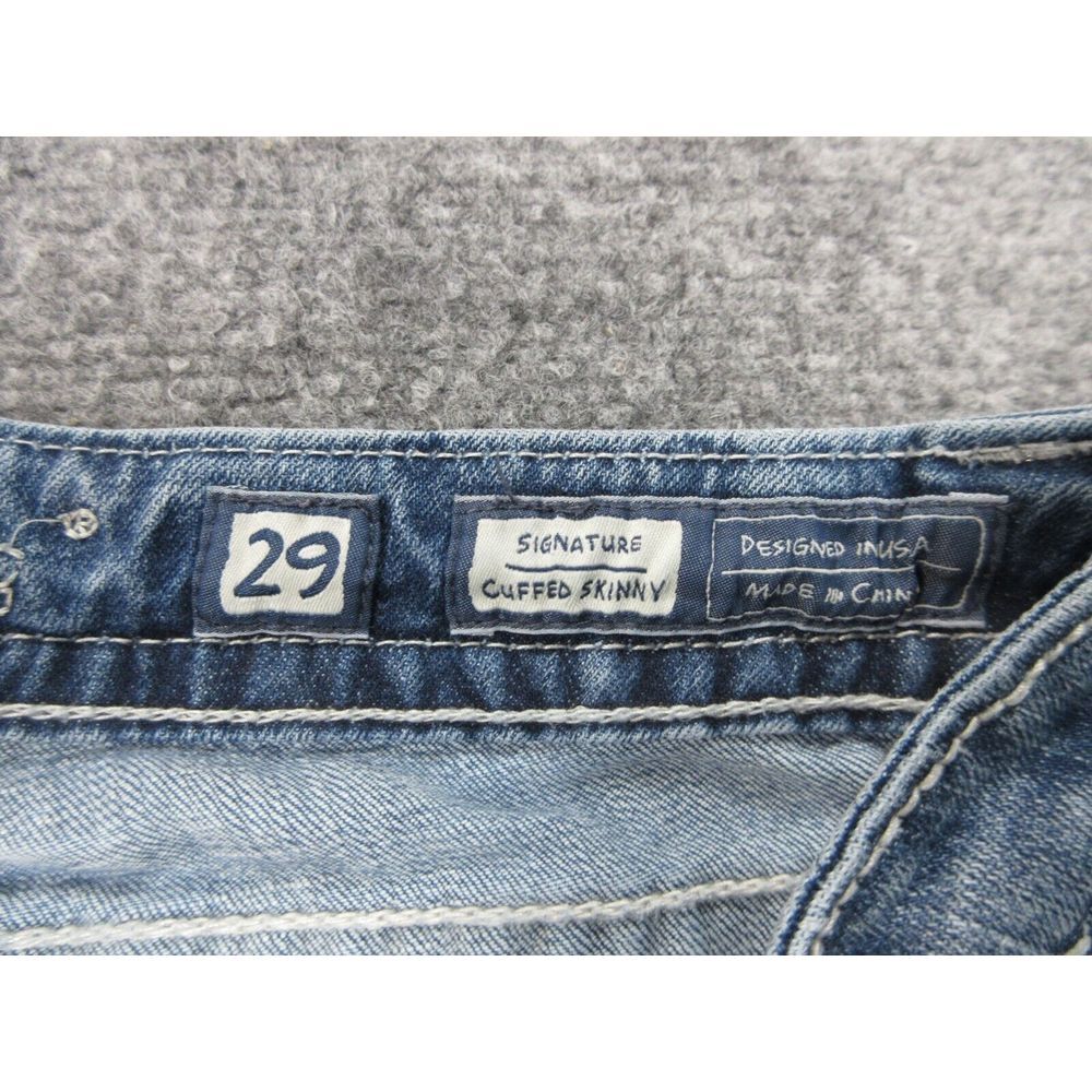 Miss Me Jeans Womens 29 Blue Denim Cuffed‎ Skinny Rhinestone Ladies 29X28 - Picture 7 of 16